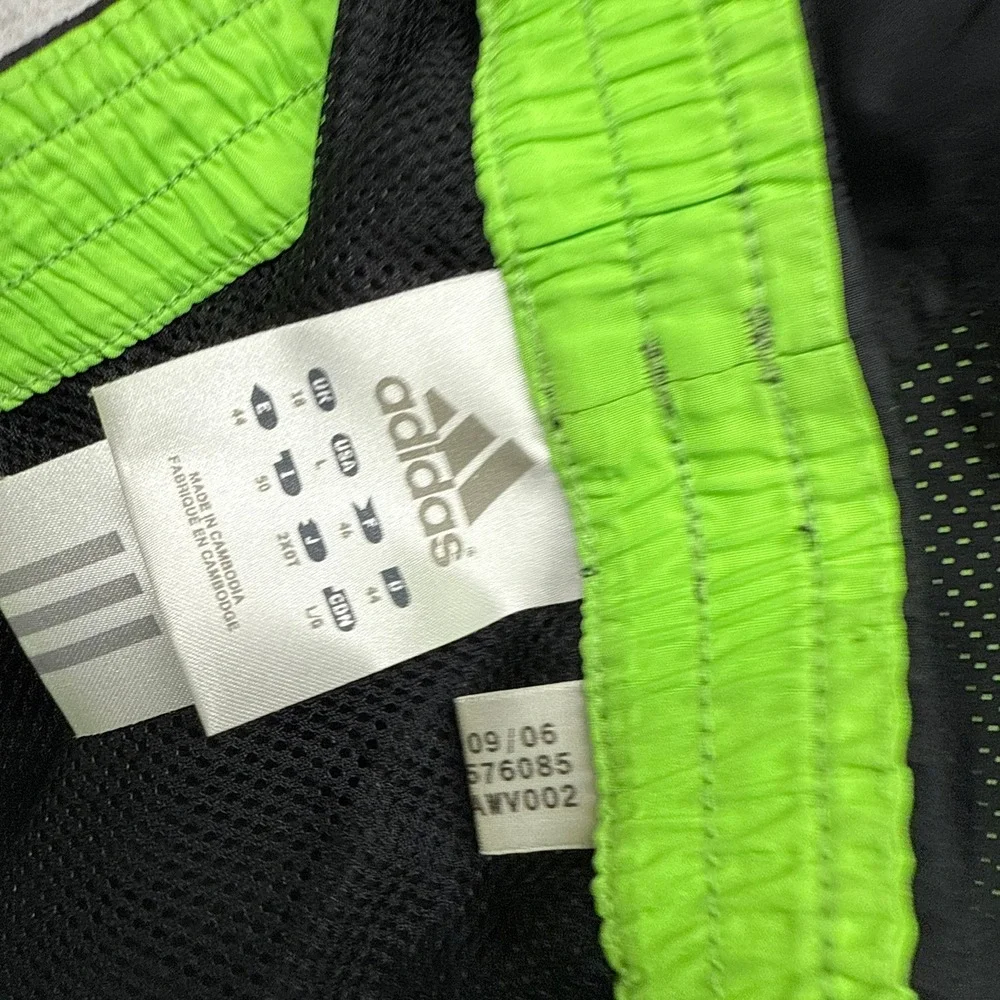 Vintage Adidas Track Pants Men's Large Black Green Y2k baggy Soccer Hockey 2000s